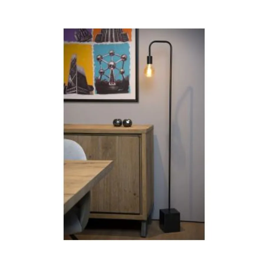 Lucide LORIN - Vloerlamp - 1xE27 - Zwart Discount