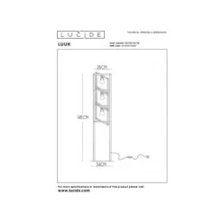Lucide LUUK Vloerlamp-Zwart-3xE27-40W-Metaal