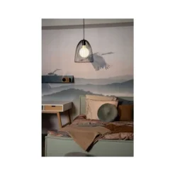 Lucide MACARONS Hanglamp-Zwart-Ø24,5-1xE27-40W-Metaal Online