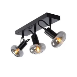Lucide MADEE Plafondspot 3x E14/25W Zwart/ Smoke Glas Sale