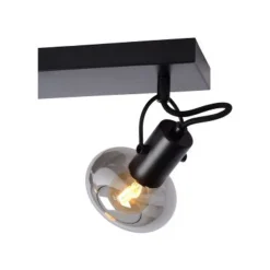 Lucide MADEE Plafondspot 3x E14/25W Zwart/ Smoke Glas Sale