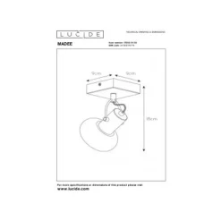 Lucide MADEE Plafondspot 1x E14/25W Zwart/ Smoke Glas Hot