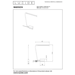 Lucide MADISON - Bureaulamp - LED Dim to warm - 1x6,5W 2600K/2800K - Taupe Hot