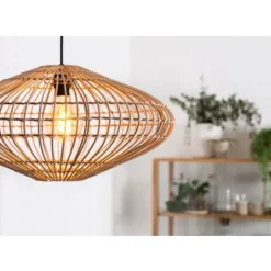 Lucide MAGALI - Hanglamp - Ø 56 cm - 1xE27 - Licht hout