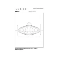 Lucide MAGALI - Plafonnière - Ø 56 cm - 1xE27 - Zwart Online