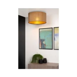 Lucide MAGIUS - Plafonnière - Ø 42 cm - 1xE27 - Licht hout Hot