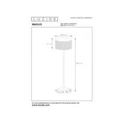 Lucide Magius - Vloerlamp - Ø 42 cm - 1xE27 - Licht hout New
