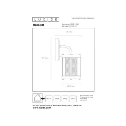 Lucide MAKKUM - Wandlamp Buiten - E27 - IP23 - Zwart Clearance