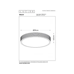 Lucide MALIN - Plafonnière - Ø 39 cm - LED Dimb. - 1x24W 2700K - 3 StepDim - Mat Goud / Messing New