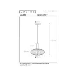 Lucide MALOTO - Hanglamp - Ø 30 cm - 1xE27 - Groen Clearance