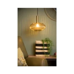 Lucide MALOTO - Hanglamp - Ø 30 cm - 1xE27 - Amber Outlet