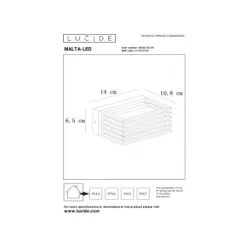 Lucide MALTA-LED - Wandlamp Buiten - LED - 1x6W 2700K - IP54 - Zwart Sale