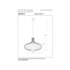 Lucide MANUELA - Hanglamp - Ø 50 cm - 1xE27 - Groen Best