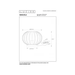 Lucide MANUELA - Tafellamp - Ø 25,5 cm - 1xE27 - Zwart Discount