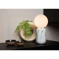 Lucide MARBOL Tafellamp-Wit-Ø15-1xE27-25W-Metaal Online