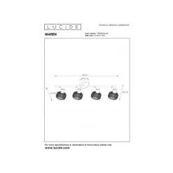 Lucide MAREN - Plafondspot - 4xE14 - Mat Goud / Messing Outlet