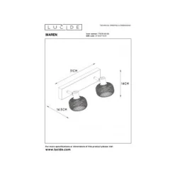Lucide MAREN - Plafondspot - 2xE14 - Zwart Best