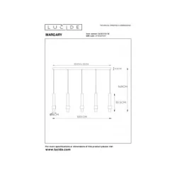 Lucide MARGARY Hanglamp-Zwart-LED Dimb.-4,2W-2700K Hot