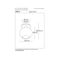 Lucide MARIUS - Plafonnière - 1xE27 - Mat Goud / Messing Discount