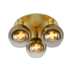 Lucide MARIUS - Plafonnière - 3xE27 - Mat Goud / Messing Discount