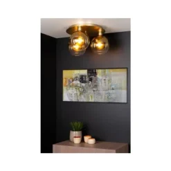 Lucide MARIUS - Plafonnière - 3xE27 - Mat Goud / Messing Discount