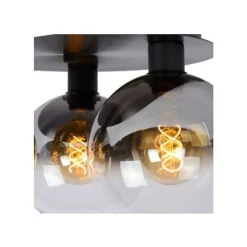 Lucide MARIUS - Plafonnière - 3xE27 - Zwart Hot