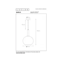 Lucide MARIUS Hanglamp-Zwart-Ø30-1xE27-40W-Glas Hot