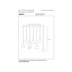 Lucide MARIUS Hanglamp-Zwart-7xE27-40W-Glas Discount