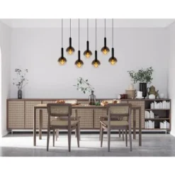 Lucide MARIUS Hanglamp-Zwart-7xE27-40W-Glas Discount