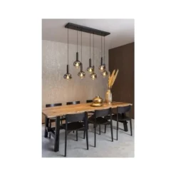 Lucide MARIUS Hanglamp-Zwart-7xE27-40W-Glas Discount