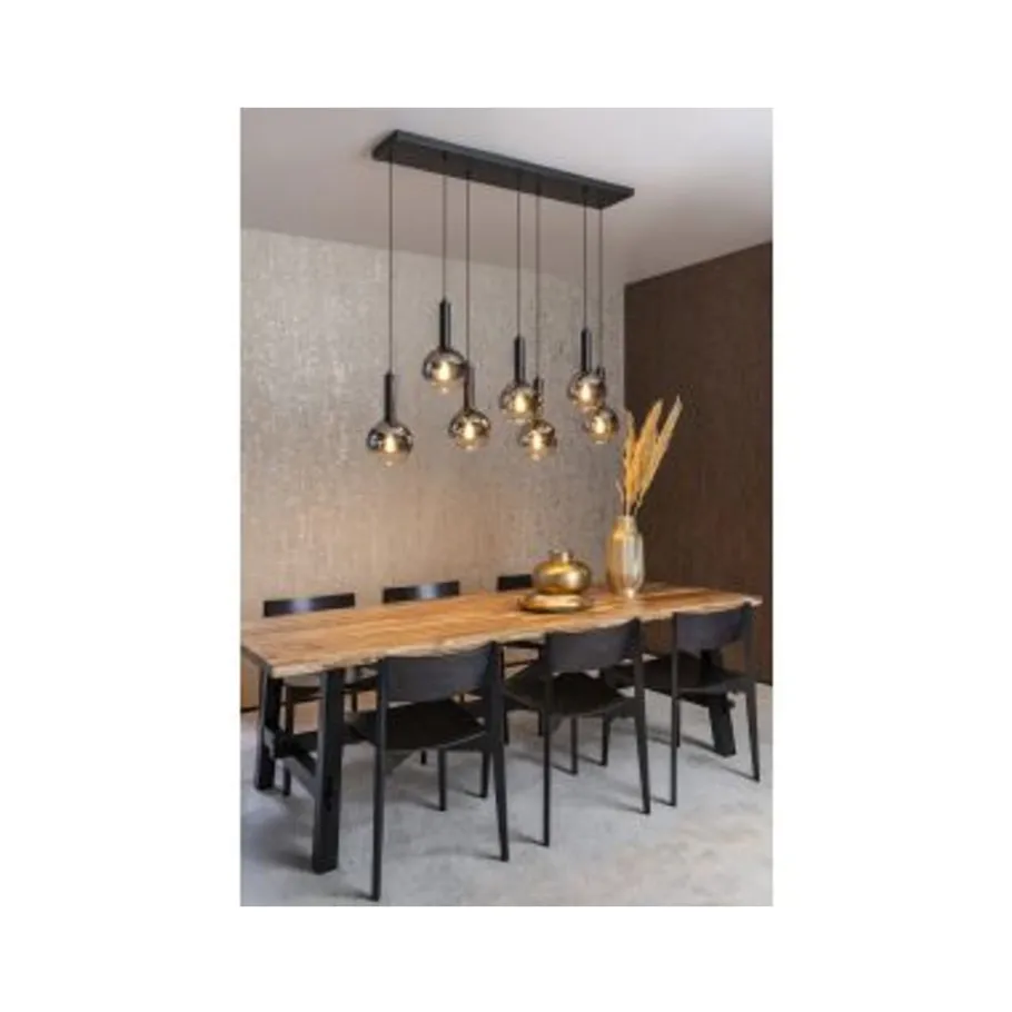 Lucide MARIUS Hanglamp-Zwart-7xE27-40W-Glas Discount