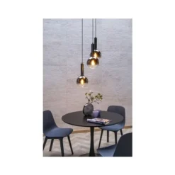 Lucide MARIUS Hanglamp-Zwart-Ø48,5-3xE27-40W-Glas