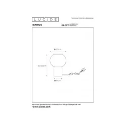 Lucide MARIUS Tafellamp-Zwart-Ø20-1xE27-40W-Glas Outlet