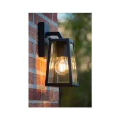 Lucide MATSLOT Wandlicht IP23 E27 H25cm Zwart Clearance