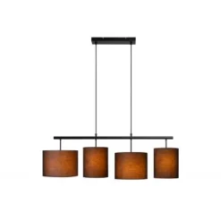 Lucide MAYA Hanglamp-Zwart-4xE27-40W-Katoen