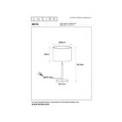 Lucide MAYA Tafellamp-Beige-Ø26-1xE27-40W-Katoen Best