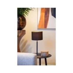 Lucide MAYA Tafellamp-Zwart-Ø26-1xE27-40W-Katoen New