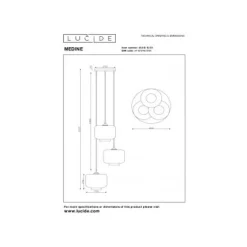 Lucide MEDINE Hanglamp-Fumé-Ø46-3xE27-40W-Glas Discount