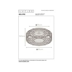 Lucide MELOPEE - Plafonnière - Ø 45 cm - 1xE27 - Turkoois