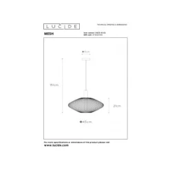 Lucide MESH - Hanglamp - Ø 45 cm - 1xE27 - Mat Goud / Messing Sale