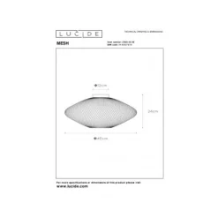 Lucide MESH - Plafonnière - Ø 45 cm - 1xE27 - Zwart New