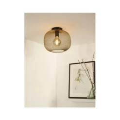 Lucide MESH - Plafonnière - Ø 30 cm - 1xE27 - Mat Goud / Messing Outlet