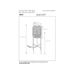 Lucide MESH - Vloerlamp - Ø 35 cm - 1xE27 - Mat Goud / Messing Hot