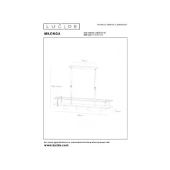 Lucide MILONGA Hanglamp-Zwart-4xE27-40W-Metaal New