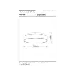 Lucide MIRAGE Plafonnière-Wit-Ø38-LED Dimb.-22W-2700K Discount