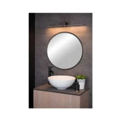 Lucide MIZAR - Wandlamp Badkamer - LED - 1x6W 2700K - IP44 - Zwart