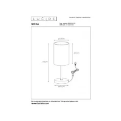 Lucide MODA - Tafellamp - Ø 13 cm - 1xE27 - Wit Hot