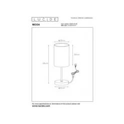 Lucide MODA - Tafellamp - Ø 13 cm - 1xE27 - Grijs Best