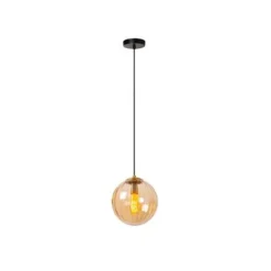 Lucide MONSARAZ Hanglamp-Amber-Ø25-1xE27-40W-Glas Clearance