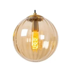 Lucide MONSARAZ Hanglamp-Amber-Ø25-1xE27-40W-Glas Clearance
